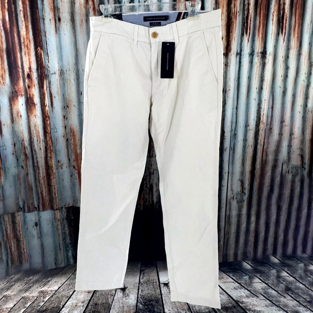 Tommy Hilfiger Men's Custom Fit Pants Snow White Size 29x30 Slim‎ Straight NWT